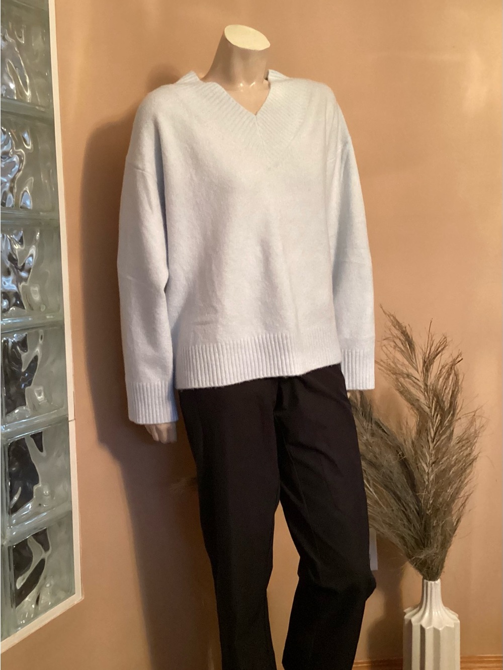 Soft Blue V Neck Sweater